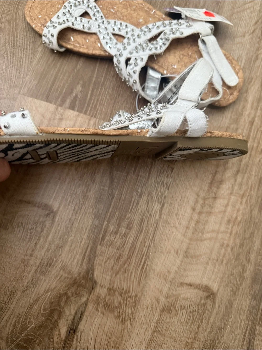 Justice Metallic Silver Studded Girls' Sandals